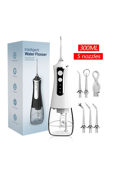 Choice White Dental Oral Irrigator Water Flosser Thread Teeth Pick Mouth Washing Machine 5 Nozzels 3 Modes