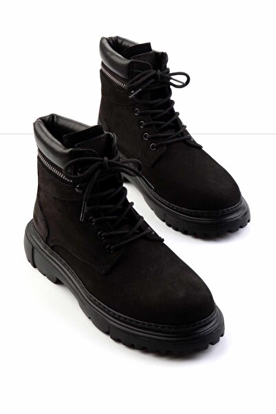 Bambi Siyah Nubuk Hakiki Deri Erkek Bot & Bootie E02035962001