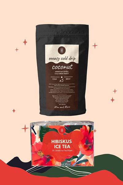 Mim and More Hibiscus Glow Duo - Coconut Easy Cold Drip, Hibiscus Ice Tea Summer Pack of 2