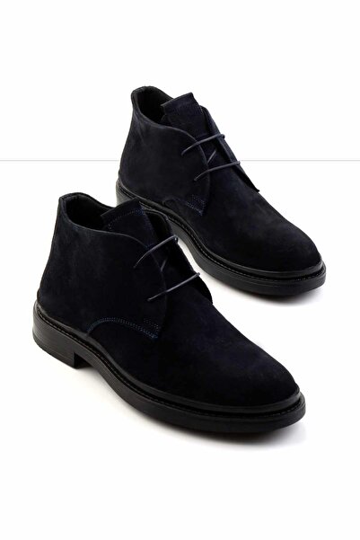 Bambi Lacivert Süet Hakiki Deri Erkek Bot & Bootie E02442052202