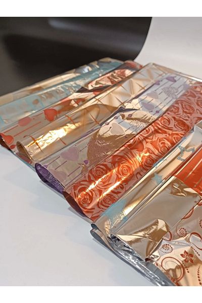 ÇAYLAR AVM 40X60 cm Metalized Gift Package - 100 Pieces with Tapes Adhesive