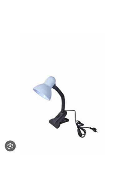 K2 Mandallı Çalışma Ve Okuma Lambası Beyaz Renk E27 Duylu( Led Ampul Hediyeli)