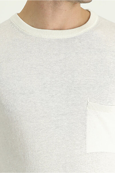 Kiğılı Crew Neck Slim Fit Slim Fit Cotton Linen Blended Knitwear Sweater