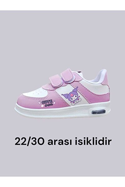 amazoondesing Işıklı Lila Heloo kromis Baskılı Kız Çocuk Spor  Ayakkabı Sneaker