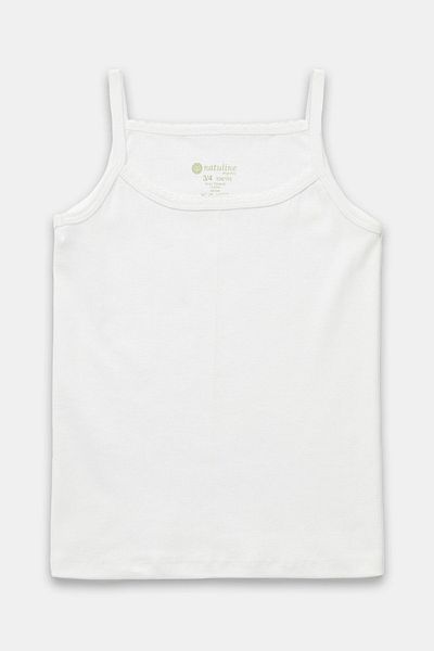 natuline Girl's Organic Cotton Ribbed Thread Strap Undershirt 3 Pack