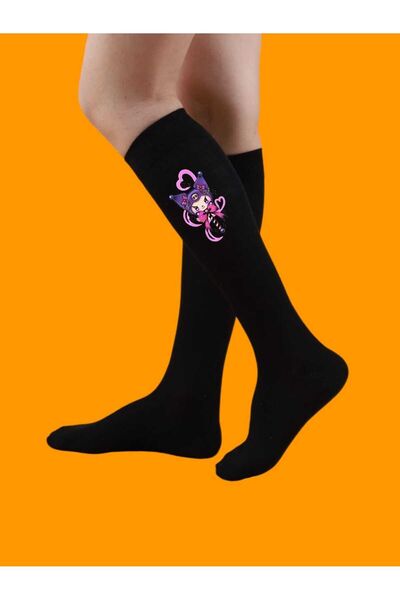 amazoondesing Лилави чорапи до коляното с принт Kurokmi за момичета - размери...