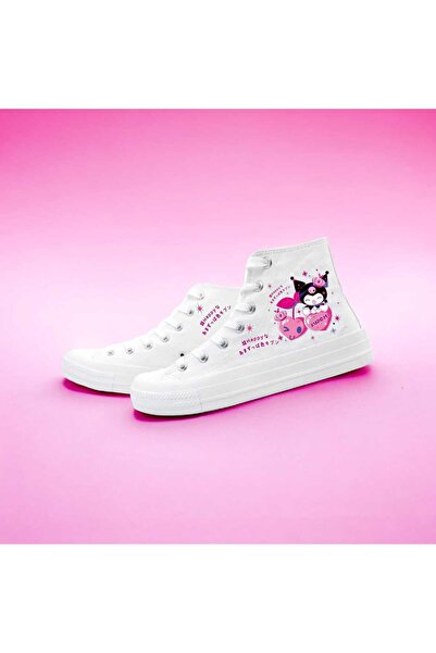 amazoondesing tatlı pembe kromini kalp baskılı sneaker kız çocuk spor ayakkabı