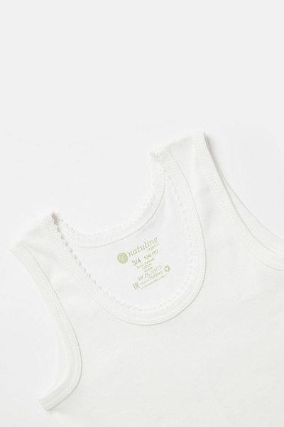 natuline Girl's Organic Cotton Ribbed 3 Pack Crochet Undershirt