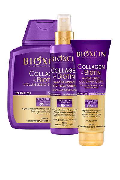 Bioxcin Collagen & Biotin Volume Shampoo 300 ml + Conditioner 250 ml + Liquid Conditioner 150 ml Set of 3