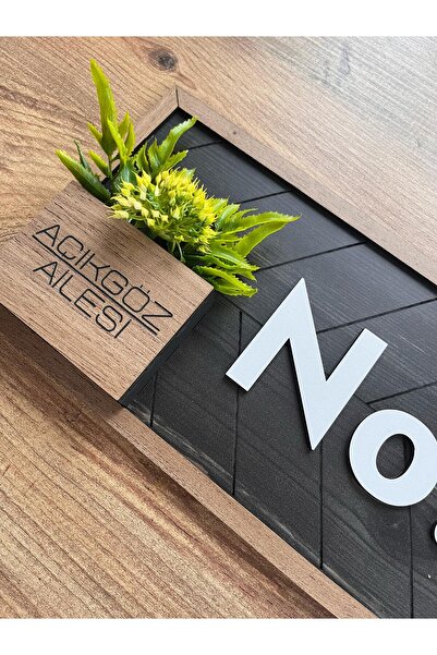 Amorf Design Dekoratif Ahşap Isimli Çiçekli Daire Numarası, Kapı Numarası, Otel Numarası, Oda Numarası