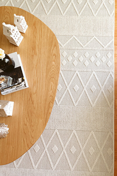 Cool Halı Hasır 620 Krem Halı Ince Halı Kilim Mutfak Halısı Kesme Halı Yolluk Oturma Odası Halısı Yazlık Halı