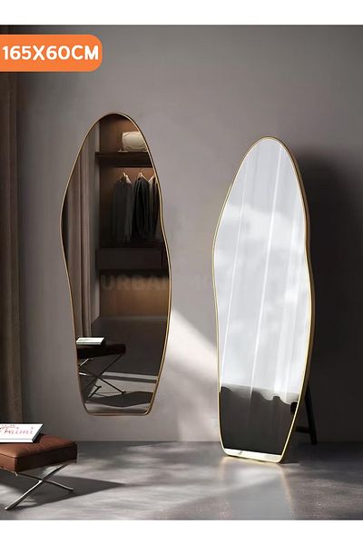 Taimi Full Length Cloud Standing Mirror with Gold Frame for Wall and Floor 165x60cm
