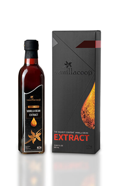 Vanillacoop Saf Vanilya Özü - 500 ml (Net: ~650 g) - 2'li Çubuk Vanilya Hediy...