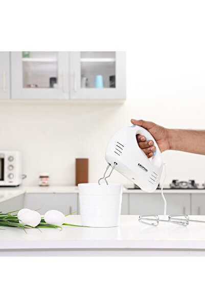 KRYPTON خلاط يدوي بقوة 150 واط - 7 إعدادات للسرعة، وملحقات خفاقة وخطاف، مثالي للخبز