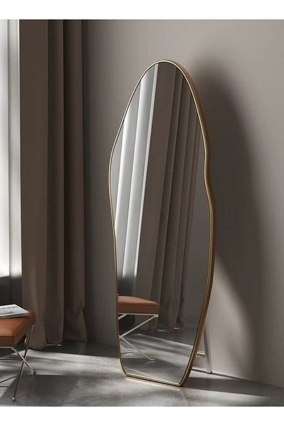 Taimi Extra Large Mirror With Elegant Design170x70cm-full Length Mirror With Gold Metal Frame And Stand