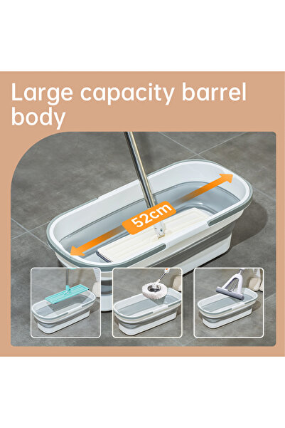 Deli Cleaning Bucket, Foldable Design And Roller For Easy Function.