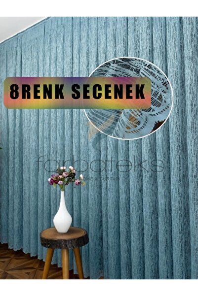 farbateks Verde mentă, turcoaz, perdea din tul plisat cu 3 straturi, sticlă spartă