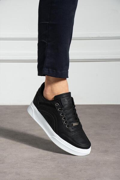L.A Polo Siyah Beyaz Delikli Erkek Sneaker