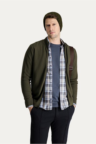 Kiğılı Cotton Knit Cardigan with Zipper