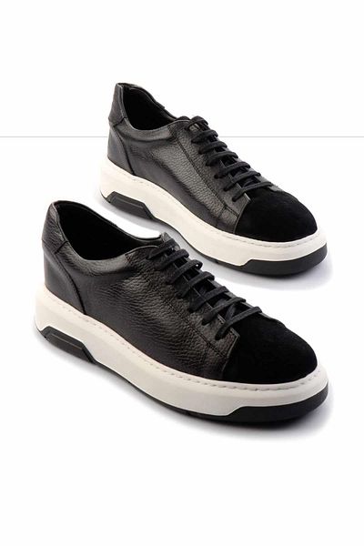 Bambi Μαύρο Μαύρο Δερμάτινο Ανδρικό Sneaker E01310108740