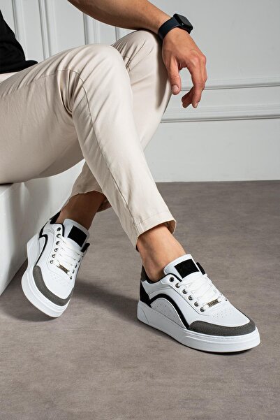 L.A Polo White Smoked Perforated Men's Sneaker