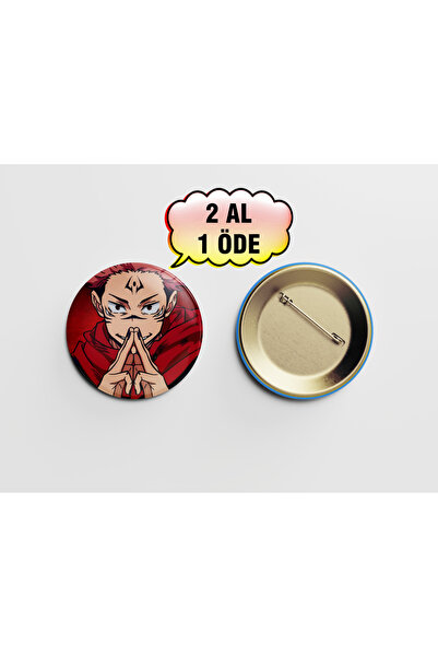 Akumastik Jujutsu Kaisen Ryomen Sukuna  1 adet 44mm Arkası İğneli Buton Rozet...