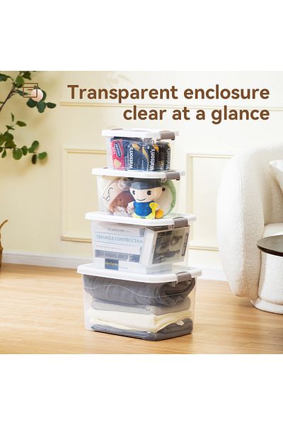 Deli Medium Pp Storage Box With Lid Easy To Carry, Strong Handle.