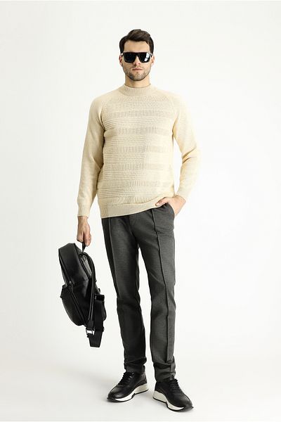 Kiğılı Bato Collar Slim Fit Slim Fit Patterned Wool Knitwear Sweater