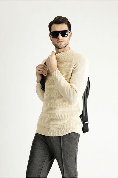 Kiğılı Bato Collar Slim Fit Slim Fit Patterned Wool Knitwear Sweater