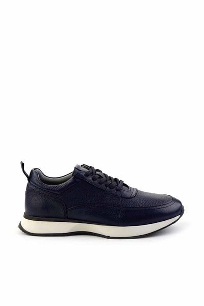 Bambi Navy Blue Floater Genuine Leather Men's Sneaker E01585748540