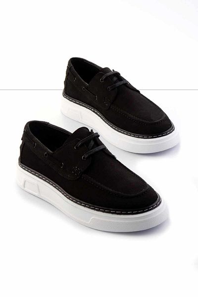 Bambi Μαύρα ανδρικά παπούτσια casual από γνήσιο δέρμα Nubuck E 01585222201