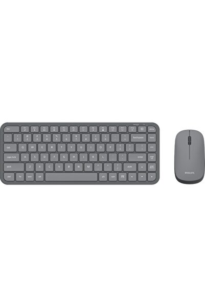 Philips SPT6338 Kablosuz Set Wireless Set Kablosuz Klavye Kablosuz Mouse Türkçe Q Klavye ve Mouse Seti GRİ