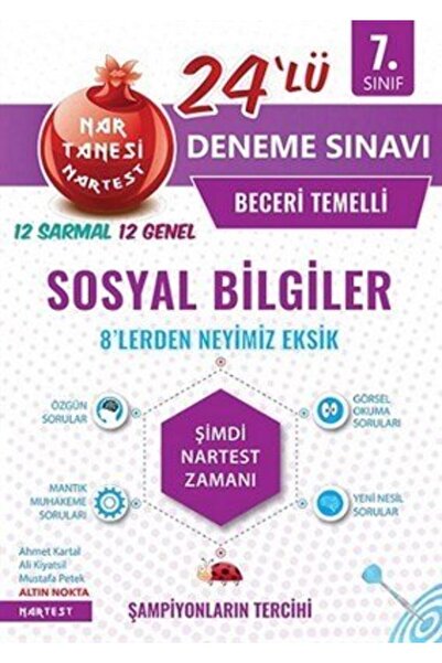 Nartest Yayınları Nartest 7.sınıf Nar Tanesi Sosyal Bilgiler 24 Deneme Sınavı