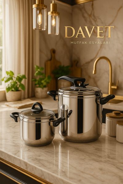 Davet طقم قدور ضغط 3.5+7 لتر- قدر ضغط-