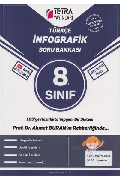 TETRA Yayınları Tetra 8. Sınıf Türkçe Infografik Soru Bankası