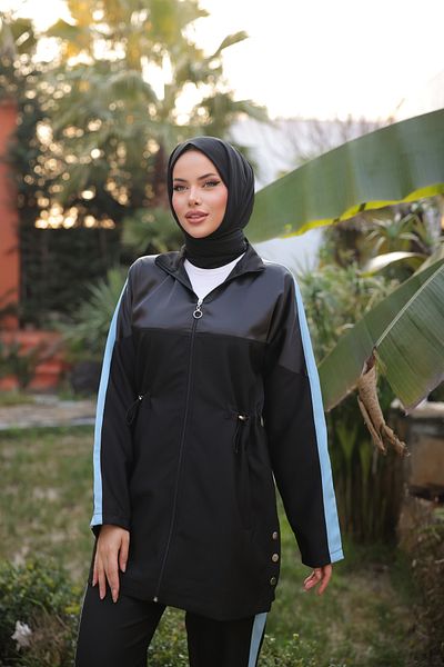 MİMİ Luxury Wear Σετ αθλητικής φόρμας Hijab με φερμουάρ - Γυναικείο Σετ δύο τεμαχίων