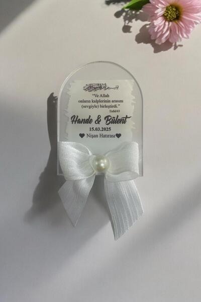 Hediyelen Söz Nişan Düğün Hediyesi Oval Şeffaf Pleksi Magnet (10 Adet) sffovl6