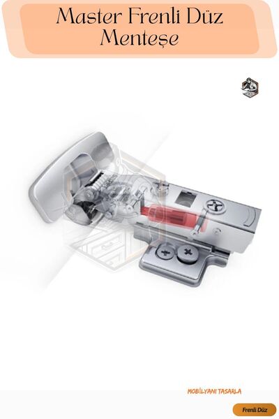 SAMET Flat Cabinet Door Hinge with Master Brake (Flat Tas with Piston) Hinge - Furniture Hinges Single Cabinet