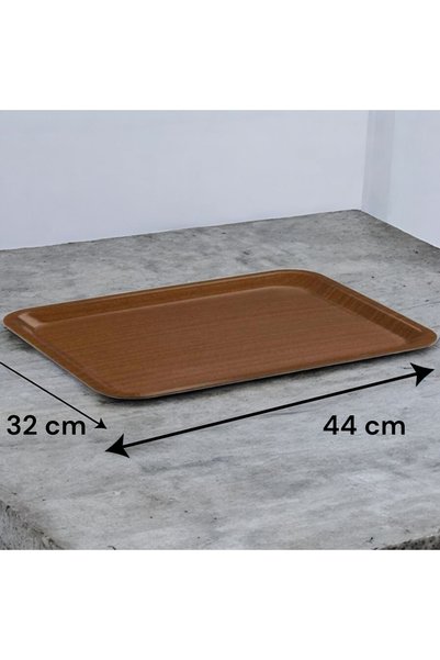 Generic Brand Non-Slip Tray 32 X 44 cm - Brown Industrial Non-Slip Restaurant Tray - Veliday