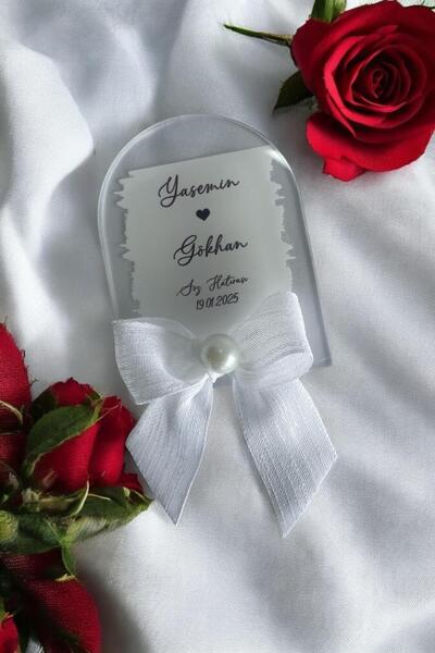 Hediyelen Söz Nişan Düğün Oval Şeffaf Pleksi Magnet (10 Adet) sffovl2