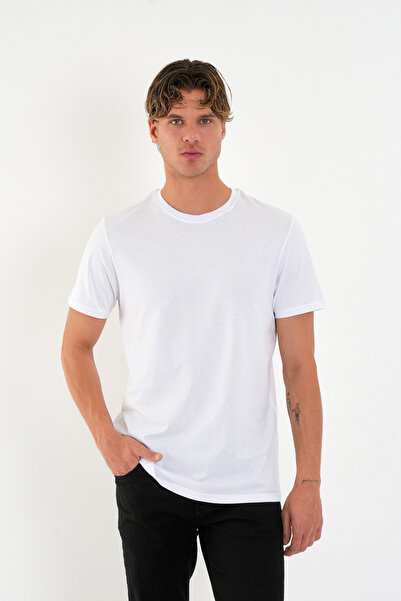 the ramify تي شيرت أساسي غير مطبوع بقصة عادية، مصنوع من القطن بنسبة 100%، ذو ...