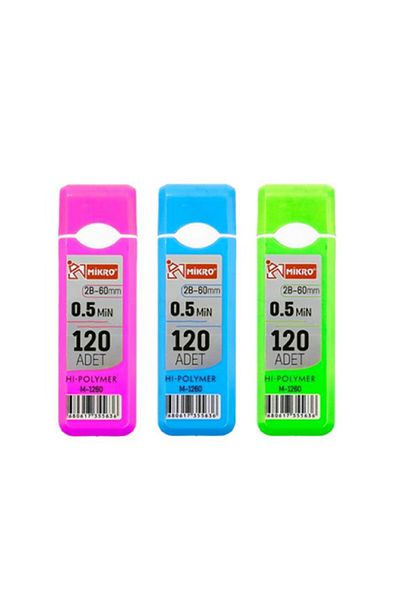 Mikro M-1260 Hi Polymer 60 مم 0.5 قلم رصاص 120 لي 12 أنبوب