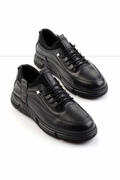 Bambi Black Leather Men's Casual Shoes E01795067941