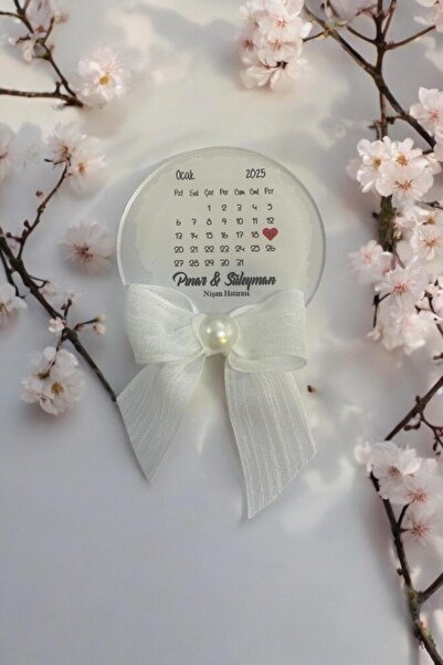 Hediyelen Söz Nişan Düğün Hediyesi Yuvarlak Şeffaf Pleksi Magnet (10 Adet) sf...