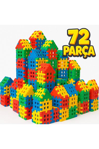 Royev 72 Piece Colorful Educational Block Set Intelligence Developing Building Game