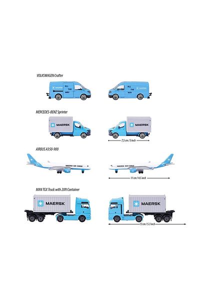 storeks 212057290 Majorette Maersk Logistics Cars 4 Pieces -Simba