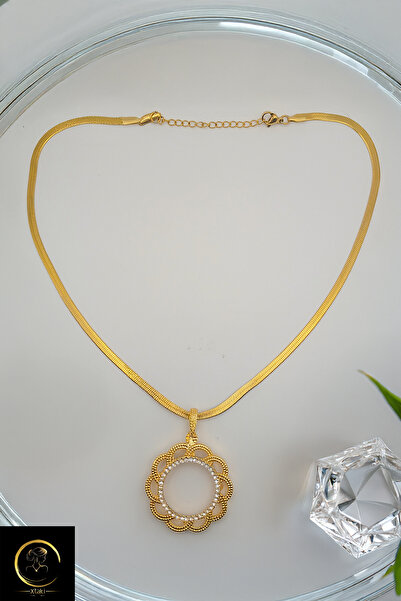xtaki Çeyrekli italyan zincir kolye, çeyrek altın kolye çerçevesi, Çeyrekli a...