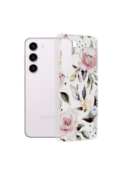 Techsuit Case for Samsung Galaxy S23 - Techsuit Marble Series - Chloe White
