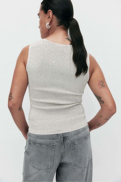 H&M Rhinestone-embellished vest top