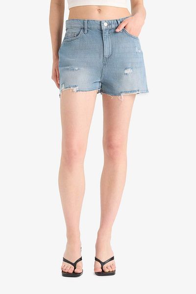 DeFacto High Waist Ripped Detail Jean Shorts E0499Ax25Sm